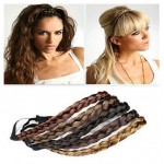 TS 3pcs Fashion Women Girl Synthetic Hair Plaited Plait Elastic Headband Hairband Braided Band Hair accessories Bohemian Style