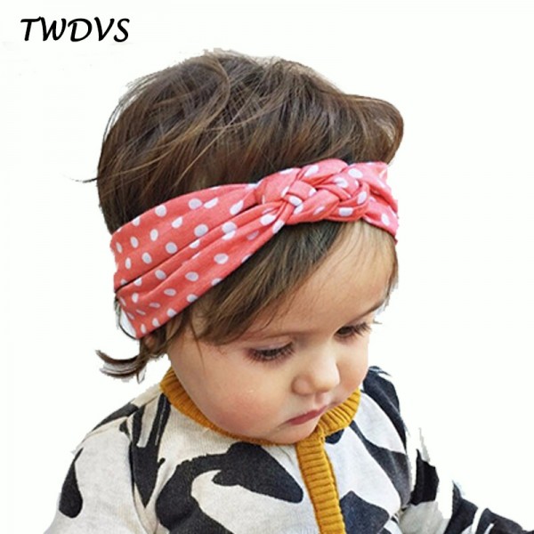 TWDVS  Kids Printing Knot Hair Band Newborn Elastic Cotton Headband Ring Hair Accessories Kids Headwear W146