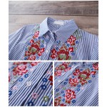 TWOTWINSTYLE 2017 Summer Women Embroidery Floral Striped Midi Dresses Shirt Female Sexy Tunic Beach Large Clothes Plus Size New