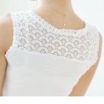 Tank Tops Summer Style Ladies Tube Tops White Lace Blouse Shirt 2017 S-XXXL Fitness Hollow Out Sleeveless Tank Top Women Camis