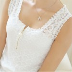 Tank Tops Summer Style Ladies Tube Tops White Lace Blouse Shirt 2017 S-XXXL Fitness Hollow Out Sleeveless Tank Top Women Camis