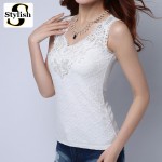 Tank top Women Fitness Elegant Flower Embroidery Lace Vest 2016 New Fashion Summer Tube Top Sleeveless Shirt Clothing For Lady