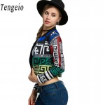 Tengeio Autumn Cropped Ethnic Jackets Women basic Coat Multicolor Geometric Print Slim Zip-Up Long Sleeve Jacket chaquetas mujer