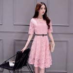 Tengo Fashion Brand Women Lace Dress Spring Sexy Crochet Dress Women Casual Beach Bottoming Dress Female Summer Openwork Dress