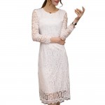 Tengo Summer Fashion Brand Women White Lace Dress Girls Vintage Sexy Evening Casual Slim Crochet Dress Wedding Party Black Dress