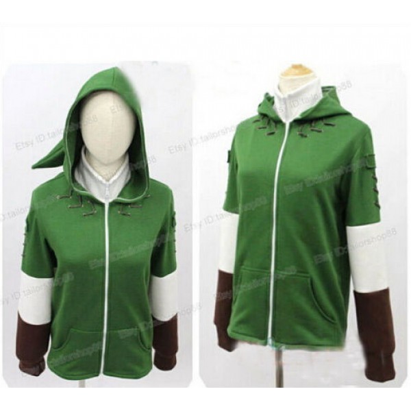 The Legend of Zelda Link  Zipper Hoodie Sweatshirt  Coat Jacket  Cosplay Costume For Both Men And Women