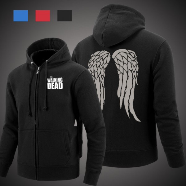 The Walking Dead Hoodie Zombie Daryl Dixon Wings Fleece Cotton Men Hoodies Zipper Jacket Men's Sweatshirts Sportswear