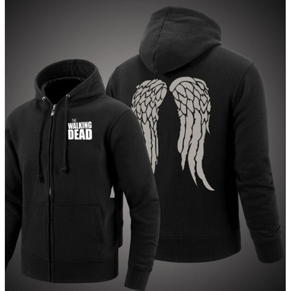 The Walking Dead Zombie Daryl Dixon Wings Cotton hoodie with a zipper Jackets Coats brand clothing fashion drake men 2017 autumn