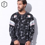 Tide Brand Men Streetwear Sweatshirts 2016 Autumn Casual High Street Sharks Sleeve Camo Print Male Cotton Pullover Hip Hop Punk