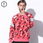 Tide Brand Men Streetwear Sweatshirts 2016 Autumn Casual High Street Sharks Sleeve Camo Print Male Cotton Pullover Hip Hop Punk