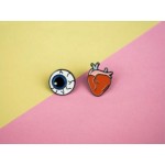 Timlee X015 Cartoon Cute Brain Heart Eye Tooth Metal Brooch Pins Button Pins Girl Gift Wholesale