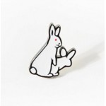 Timlee X043  Free shipping Cute 2 White Rabbits Evil Brooch Pins,Fashion Jewelry Wholesale