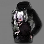 Tokyo Ghoul Hoodies 3D Printing Pullovers 2017 Top Ken Kaneki Anime Character Printed Male Streetwear Free Shipping