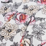 Tonval 4XL Womens Rockabilly Floral Pleated Dress Autumn Vestidos 2/3 Sleeve Retro Vintage 50s Elegant Lady Plus Size Dresses