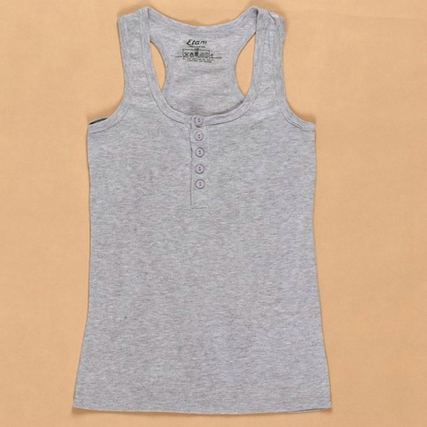 Top Crop Summer Dress Brand Women's Tank Top Fashion Leisure Sleeveless T-shirt Women Buttons Vest  Blusas Feminino NB08