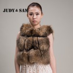 Top Quality Natural Real Raccoon Fur Vest Women Fur Sleeveless Waistcoat Vintage Sleeveless Womens Clothing Brand New Fashion