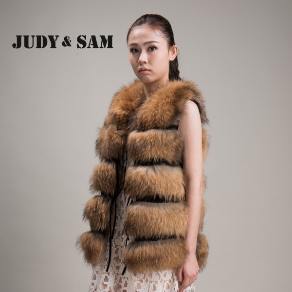 Top Quality Natural Real Raccoon Fur Vest Women Fur Sleeveless Waistcoat Vintage Sleeveless Womens Clothing Brand New Fashion