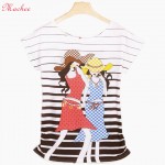 Top Selling Women Tshirt 2017 Summer Cotton Print Short Sleeve Loose Vintage Fashion Tee T-shirt for Woman's Girl Tops Female 