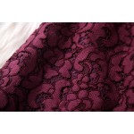 Top quality new arrival 2016 spring summer long sleeve women fashion lace dress purple celebrity wear kate princess sexy dresses