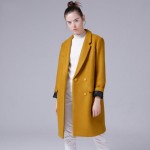 Toyouth 2017 New Arrival Women Casual Wool Blends Autumn Solid Button Pockets Turn-down Collar Wollen Coat