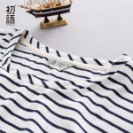 Toyouth 2017 Women T Shirt New Spring Autumn Woman O Neck Batwing Half Sleeve Casual Stripe Tee Girl Tops