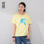 Toyouth New Arrival Cotton T-Shirts Women Dot Printed Casual Tees Summer Fashion O-Neck Tops