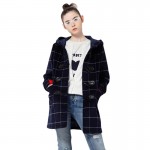 Toyouth New Long Woolen Jacket Horn Buckle British Hoodies Coats Streetwear Style