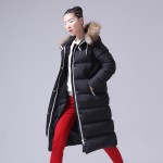 Toyouth New Winter Fashion Duck Down Coats Women Long Coats Hoodies Down Parkas Jacket Coat