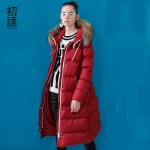 Toyouth New Winter Fashion Duck Down Coats Women Long Coats Hoodies Down Parkas Jacket Coat