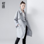 Toyouth Trench Coat 2017 Spring Women Coats Turn-Down Collar British Style Medium Long Outwears Coat