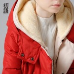 Toyouth Winter Jacket Women 2017 Hooded Double Breast Medium-Long Thicken Fake Two Piece Warm Snow Coat