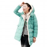 Toyouth Winter Jacket Women 2017 Hooded Double Breast Medium-Long Thicken Fake Two Piece Warm Snow Coat