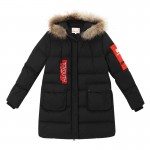 Toyouth Winter New Fur Hoodies Spliced Warm Duck Down Parkas Long Thick Pocket Jacket Coats