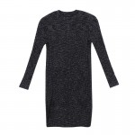 Toyouth Winter New Jacquard Geometrical Dress O-Neck Long Sleeve Knitting Loose One Piece Dresses