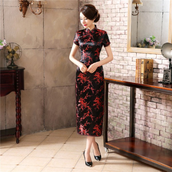 Traditional Chinese Style Dress Women's Long Cheongsam Elegant Slim Qipao Clothing Plus Size S M L XL XXL XXXL 4XL 5XL 6XL J3082