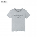 Twenty One Pilots Letter Print t shirt tops Women White Cotton Short Sleeve O-neck Slim Casual t-shirt tees cheap women clothes