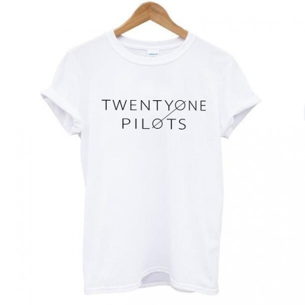 Twenty One Pilots Letter Print t shirt tops Women White Cotton Short Sleeve O-neck Slim Casual t-shirt tees cheap women clothes