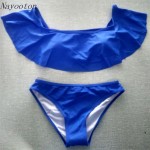 Two-Piece Suits Young girls Ruffled white Orange low waist sexy swimwear bikini Lace women's swimming swimsuit   D021