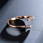 USTAR AAA Zircon Wedding Rings for women opening Rose gold color Crystal engagement rings female anel adjustable size