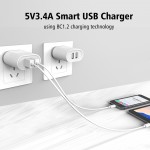 Ugreen 5V3.4A Universal USB Charger Travel Wall Charger Adapter Portable EU UK Plug Smart Mobile Phone Charger for iPhone Tablet