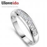 Uloveido 50% off Charms Ring for Women Wedding Band Zircon 925 Sterling Silver Rings for Women/Men Anel Wholesale Bijoux J294
