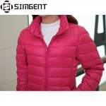 Ultra Light Down Jacket Women 12 Candy Colors Stand Collar Solid Parka Winter Jacket Campera De Pluma Mujer Jaqueta Feminina