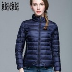 Ultra Light Down Winter Jacket Woman Slim Casacas Mujer 2016 Down Parkas Outerwear Stand Collar Camperas Mujer