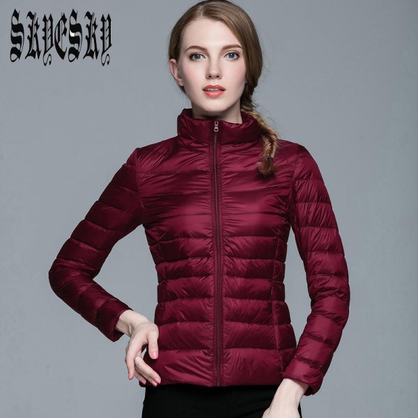 Ultra Light Down Winter Jacket Woman Slim Casacas Mujer 2016 Down Parkas Outerwear Stand Collar Camperas Mujer