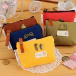 Unisex Cheapest Canvas Cartoon Candy Color Retro Small Coin Change Purse Key Car Pouch Little Money Bag Lady Mini Coin Wallet