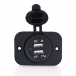 Universal Dual USB Car Cigarette Lighter Socket Splitter 12V Mobilephone Charger Power Adapter Outlet Parts Auto Black