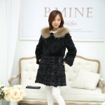 Upgrades Real Fur 100% Rabbit Skin 80 Cm Length Autumn Winter Sexy Lady's Favorite Female Coat  Sample FQ13020-2