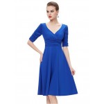 V Neck Sexy Office Dress  Big Size elegant dress womens dresses new arrival 2018 A Line Casual Summer Dress For Women J0014