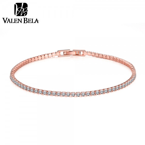 VALEN BELA Fashion Crystals Bracelets for Women Chain & Link Pulseiras Rose Gold Plated Jewelry Women Bracelet SZ3101