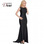 VB1017 Pretty Women Party Maxi Dress Black Pink Color Plus Size Long Dress Backless With Bow Formal Girls Dress For Evening